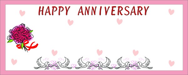 Happy Anniversary Bouquet Heart and Doves Personalised Banner