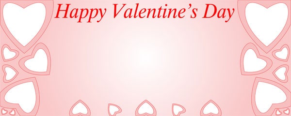 Happy Valentine Day Glow Heart Personalised Banner