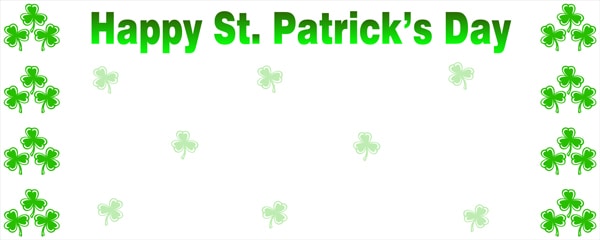 Happy St Patrick's Day Shamrocks Shower Small Personalised Banner - 4ft x 2ft