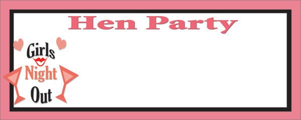 Girls Night Out Hen Party Medium Personalised Banner - 6ft x 2.25ft