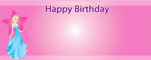 Princess Pink Star Design - Personalised Banner