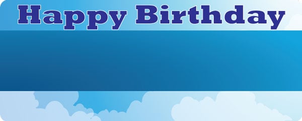 Happy Birthday Blue Clouds Design
