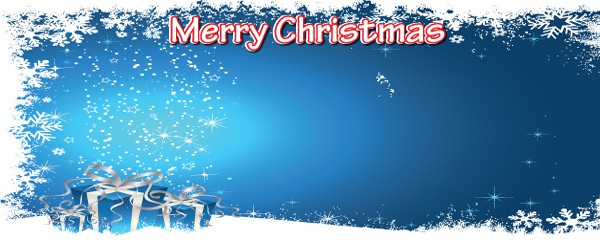 Merry Christmas Snow and Presents Design