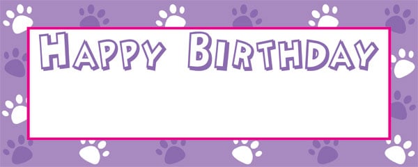 Cuddly Kitten Happy Birthday Design Small Personalised banner - 4ft x 2ft