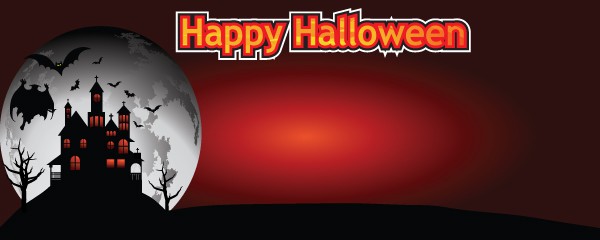 Red Haunted House and Devil Design'