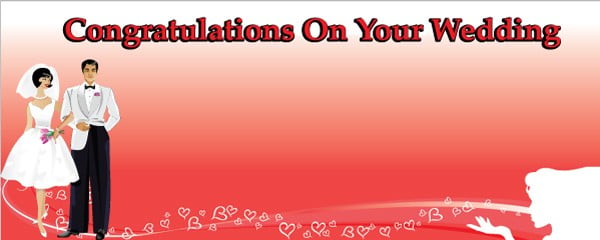 Congratulations on Your Wedding Bride & Groom Design