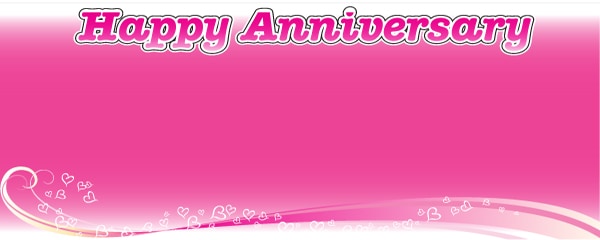 Happy Anniversary Pink Floating Hearts Design