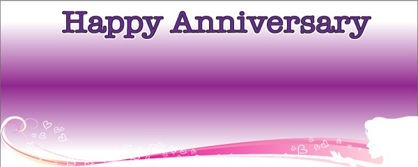 Happy Anniversary Purple Floating Hearts Design