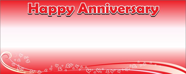 Happy Anniversary Red Floating Hearts Design