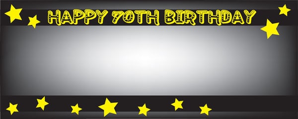 Happy 50th Black and Yellow Beer and Stars Design