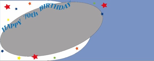 Happy 70th Blue and White Birthday Disc