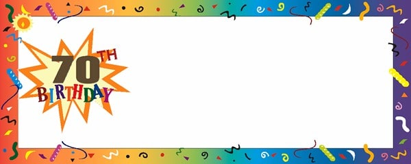 Happy 70th Birthday Confetti Border Design
