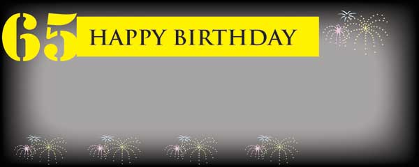 Happy 65th Birthday Black and Yellow