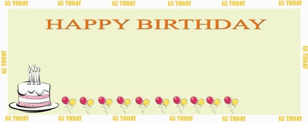 65 Today Ivory Birthday Cake