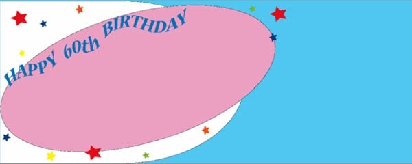 Happy 60th Birthday Blue and White with Pink Disc Personalised Banner