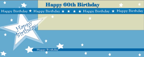 Happy 60th Birthday Shimmer Personalised Banner