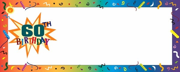 Happy 60th Birthday Confetti Personalised Banner