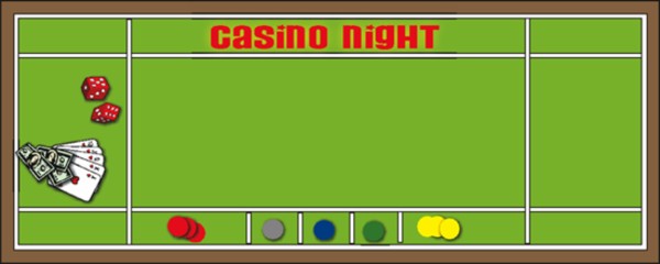 Casino Night Card and Dice Green Personalised Banner
