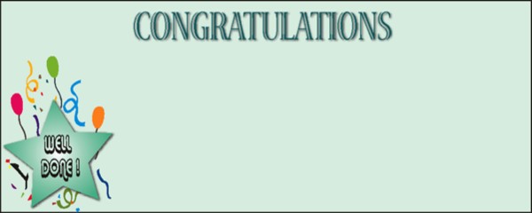 Congratulations Green Well Done Star Personalised Banner