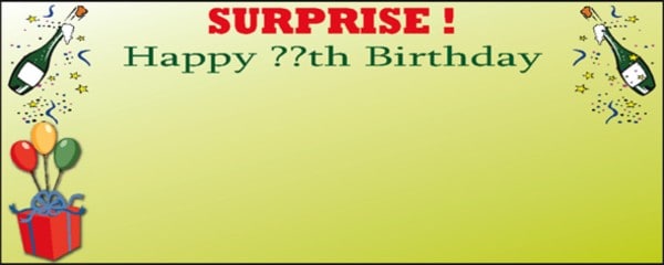 Happy ??th Birthday Surprise Green Balloons and Champagne Personalised 