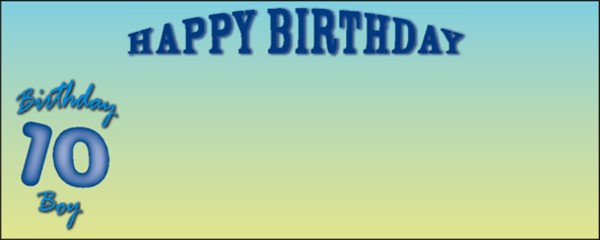 Blue Happy Birthday Boy Age 10 Personalised Banner