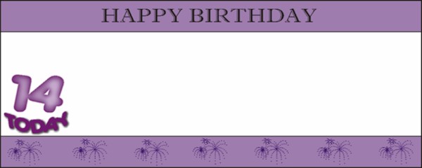 14 Today Lilac Happy Birthday with White Stripe Personalised Banner