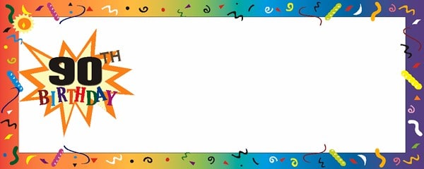 Happy 90th Birthday Confetti Personalised Banner