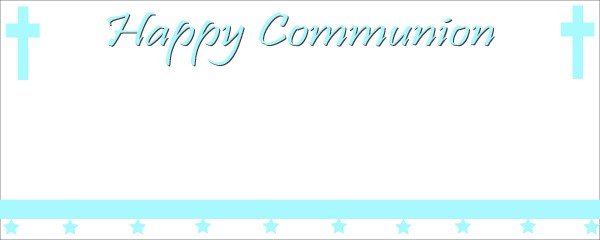 Happy Communion Blue Cross Sign and Stars