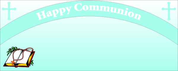 Happy Communion Blue Cross Sign and Book