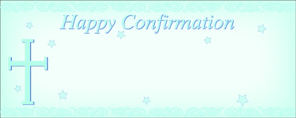 Happy Confirmation Designed Border With Blue Stars and Cross Personalised Banner