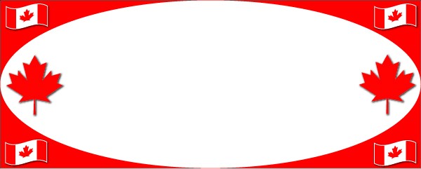 Canadian Flags Red Border With White Background