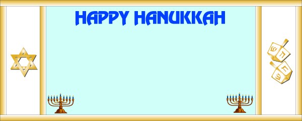 Happy Hanukkah Candles and Jewish Sign Personalised Banner