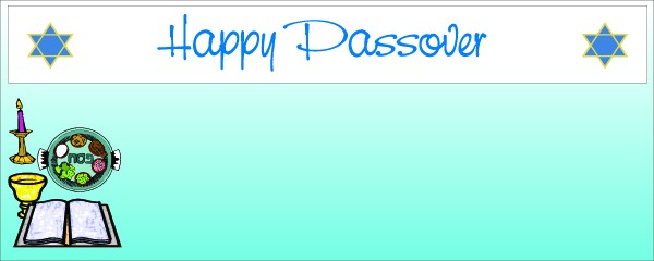 Happy Passover Meal Candle and Holy Book Personalised Banner