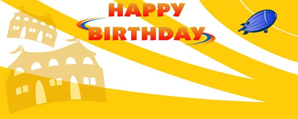 Happy Birthday Lazy Town Design Medium Personalised banner - 6ft x 2.25ft