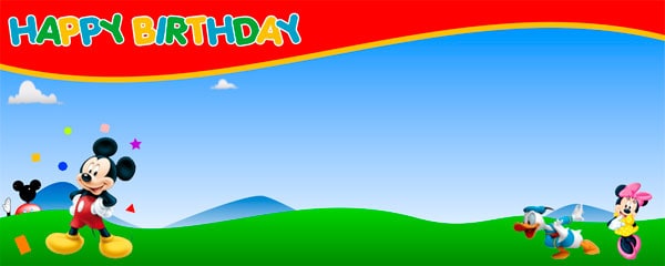 Mickey's Clubhouse Its a Birthday Party Design Small Personalised banner - 4ft x 2ft