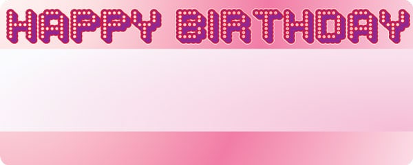 Happy Birthday Glowing Pink Design