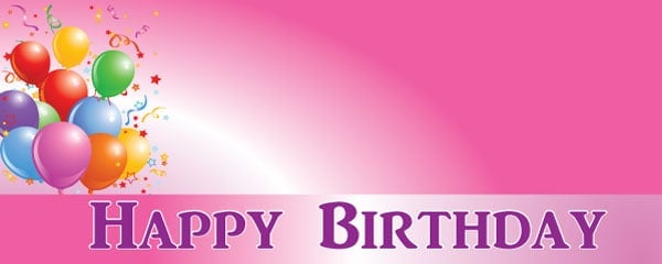 Happy Birthday Faded Pink Celebration Design 