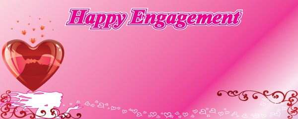Couple In Hearts Pink Design - Personalised Banner