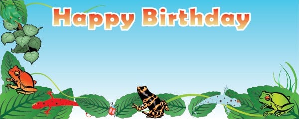 Frogs and Lizards Party Happy Birthday Design