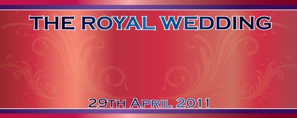 Royal Wedding April 29th Design Small Personalised Banner - 4ft x 2ft