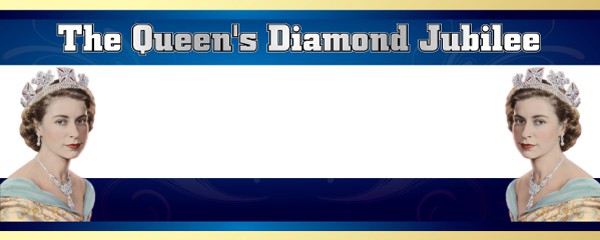 Queen Elizabeth II Diamond Jubilee Design Large Personalised Banner - 10ft x 4ft