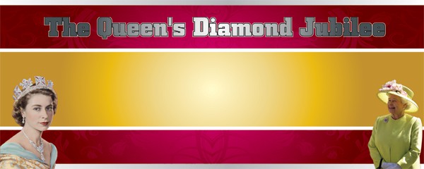 Diamond Jubilee of Queen Elizabeth II Design Small Personalised Banner - 4ft x 2ft