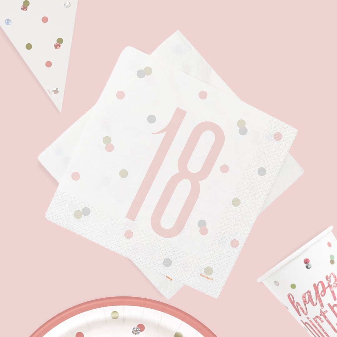 Rose Gold Glitz 18th Birthday Party Supplies