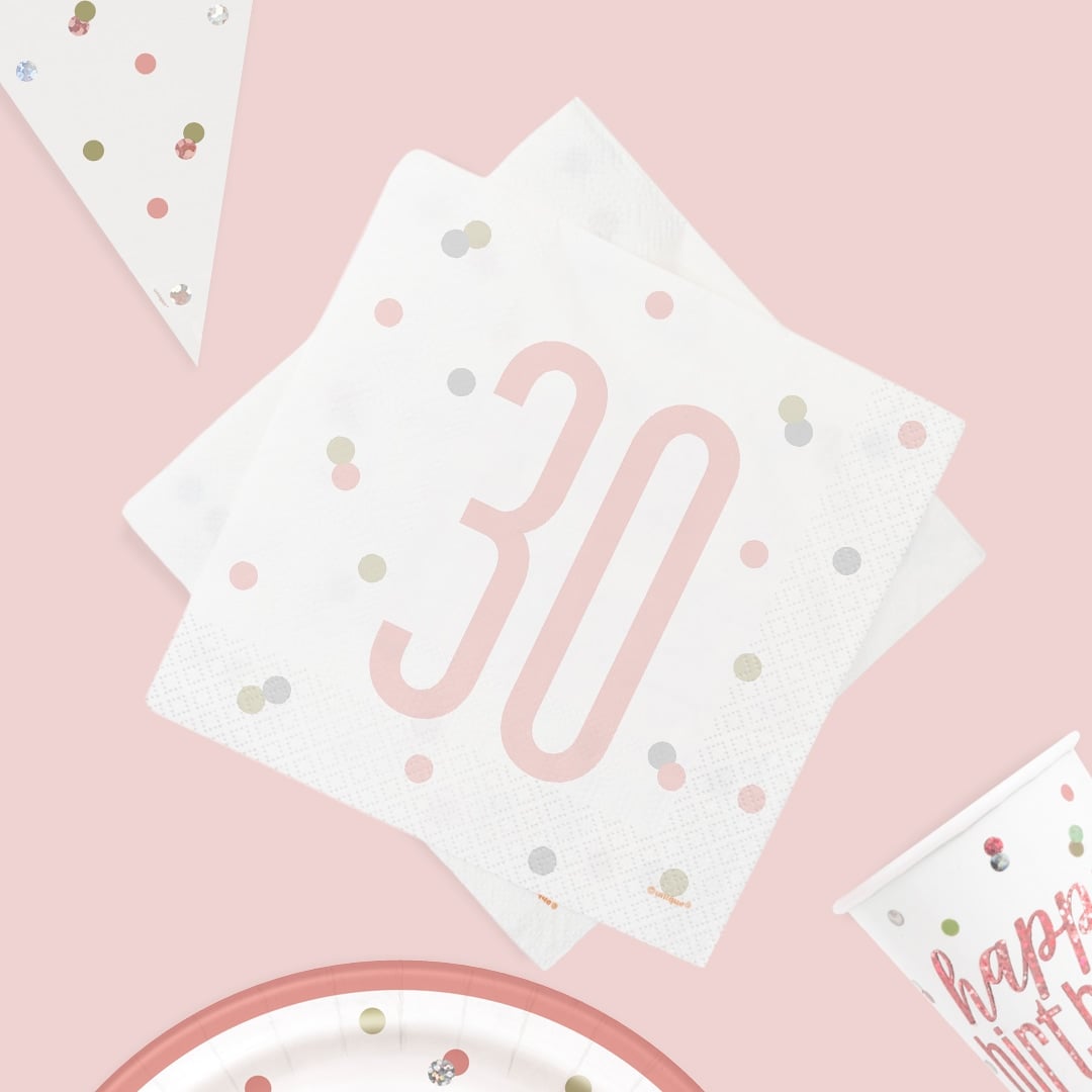Rose Gold Glitz 30th Birthday Party Supplies