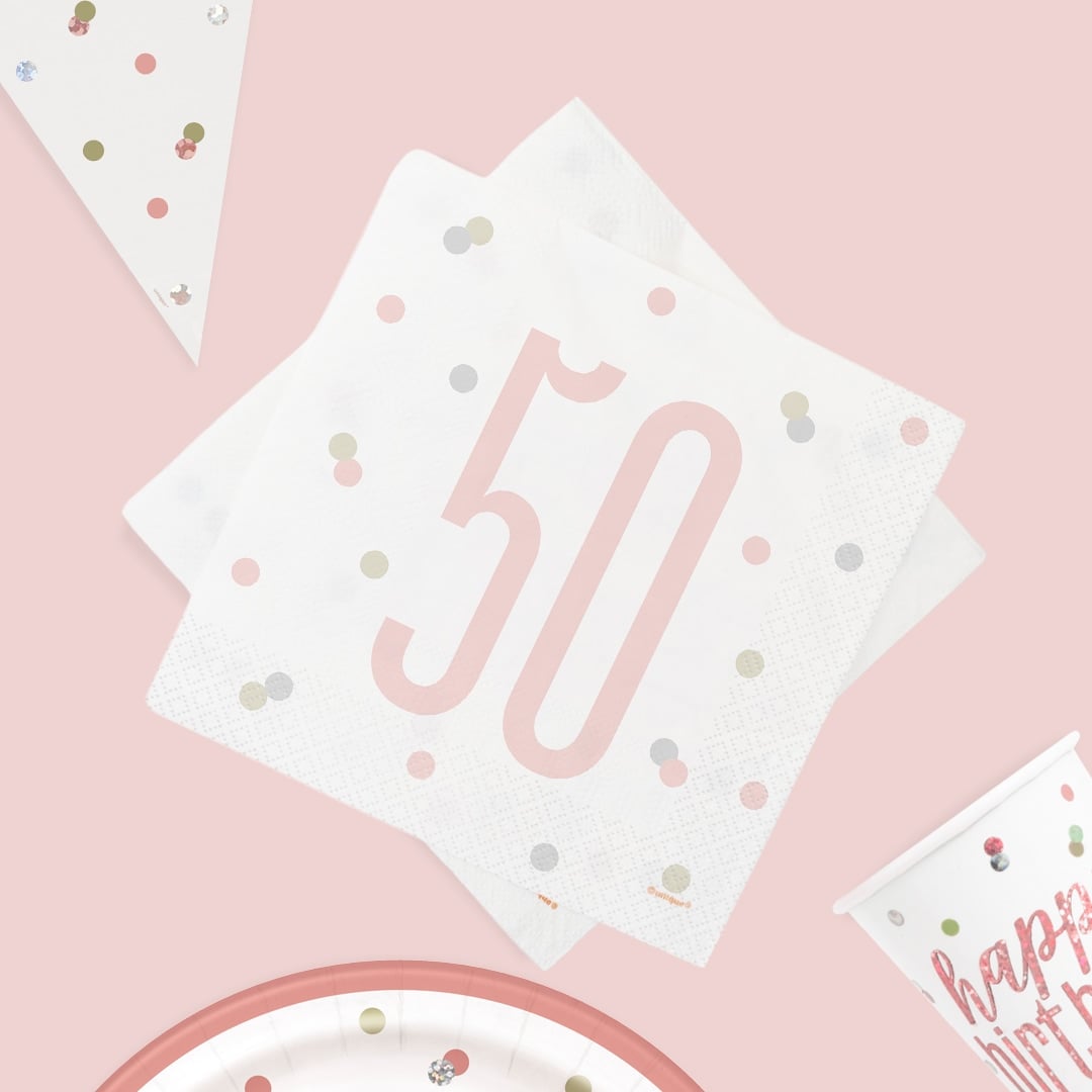 Rose Gold Glitz 50th Birthday Party Supplies