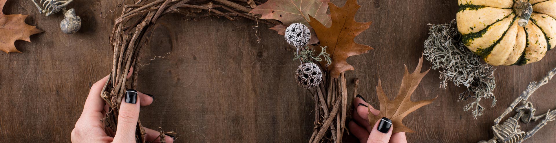 Banner image of halloween make your own halloween door wreath header