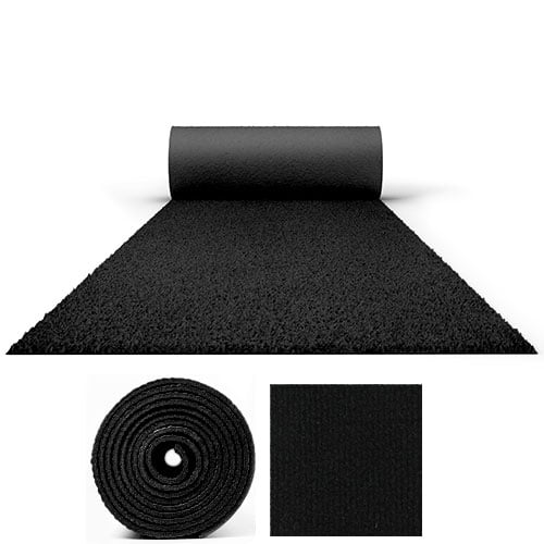 2 Metre Wide Exhibition Quality Ribbed Heavy Duty Black Carpet Runner Product Gallery Image