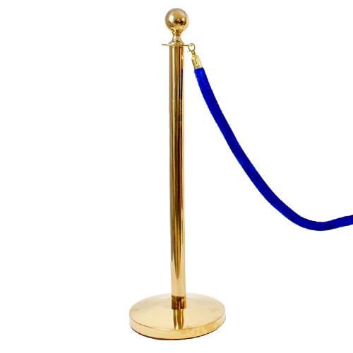 1 Prestige Brass Pole With 1 Blue Velvet Rope Product Gallery Image