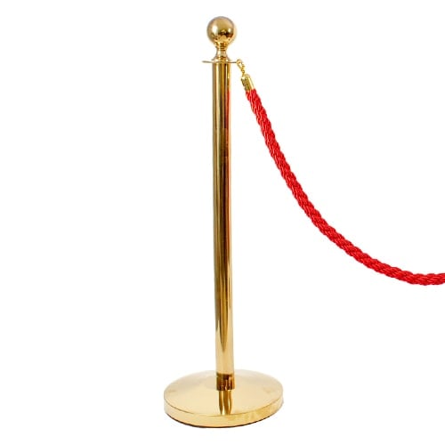 1 Prestige Brass Pole With 1 Red Braided Rope Product Gallery Image