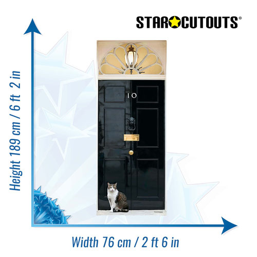 10 Downing Street Door with Larry the Cat Lifesize Cardboard Cutout 189cm Product Gallery Image